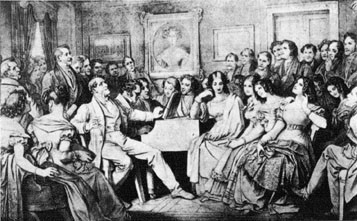  Figur 3    Schubert-aften hos von Spaun, tegnet i ettertid av Moritz von Schwind (1804 &ndash; 71) i 1868. Schubert sitter ved&hellip;