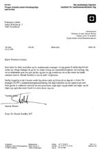 &laquo;Menneskerettighetsbrevet av 10. desember 1998.&raquo; Takkebrev til Francisco Larsen for hans &laquo;vitneprov&raquo; om menneskerettigheter&hellip;