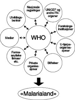 Figur 2    Skal Roll Back Malaria bli et vellykket program, m&aring; det til et omfattende internasjonalt samarbeid med WHO som&hellip;