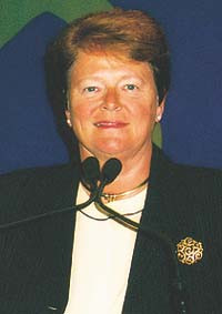 Generaldirekt&oslash;r i Verdens helseorganisasjon Gro Harlem Brundtland. Foto E. J. Andersen