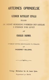 Tittelsiden p&aring; den f&oslash;rste norske oversettelsen av The origin of species. Boken kom ut i den banebrytende norske&hellip;