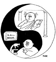 Figur 3    Naturvitenskapelige og humanistiske fag burde gjensidig utfylle hverandre som medisinens yin og yang