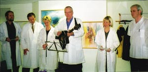 Nyttig bes&oslash;k i Lillestr&oslash;m legesenter. Fra venstre Lene Gjelseth Dalbak, helseminister Tore T&oslash;nne og Kristin Sundby Myhrer