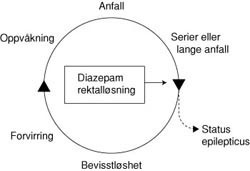 Figur 2  Ved overdrevet behandling med diazepam rektalt kan det utvikle seg en ond sirkel med gjentatte anfall hver 3. &ndash; 5&hellip;