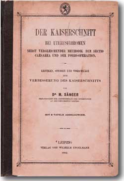 Figur 2   Faksimile av S&auml;ngers monografi fra 1882, der han argumenterer for en helt ny operasjonsmetode ved keisersnitt&hellip;