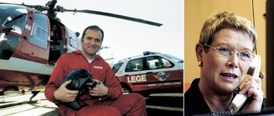 Seksjonsoverlege Guttorm Bratteb&oslash; ved Luftambulansen og administrerende direkt&oslash;r ved Helse Bergen HF, Anne Bogsnes har&hellip;