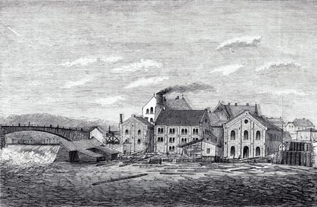 Bildet viser Union brug i Skien i 1882. Ny storindustri i 1880- og 1890-&aring;rene gav mer forurensning, &oslash;kt tilflytning og&hellip;