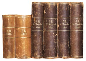 Figur 2  F&oslash;dejournalene for 1852, 1872 og 1892. Protokollene tilbake til 1838 oppbevares i dag i Riksarkivet. De gir et&hellip;