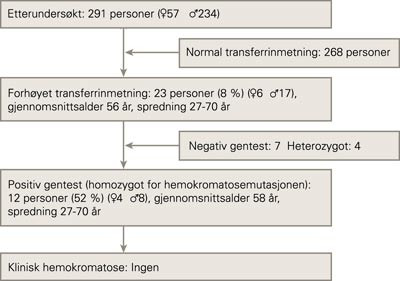 Etterunders&oslash;kelse av personer med forh&oslash;yet serum-ferritin