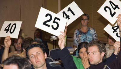 Organisasjonsendringsforslaget ble vedtatt med god margin over to tredels flertall. Foto Dag T. Hanoa