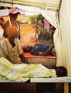 Denne kolerapasienten er ditt ansvar, som nyankommet lege. Foto Steinar Pettersen/Leger Uten Grenser