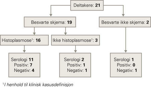 Flytskjema over besvarelser og unders&oslash;kelser av deltakere ved gruppereise til Mellom-Amerika 2004. Bare pasienter som ble&hellip;