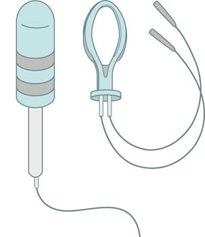 Figur 2  Elektroder til vaginal elektrostimulering