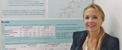 Siv Steinsmo &Oslash;deg&aring;rd presenterer studien ved 20th Congress of the European Sleep Research Society, Lisboa 2010. Foto Trond&hellip;