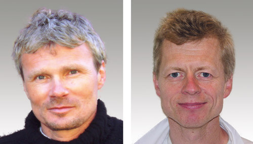 F&oslash;rsteforfatter Christian Hellum (til venstre) og andreforfatter Lars Gunnar Johnsen. Foto privat