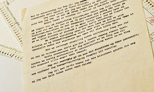 Figur 1  Kommentarer fra en pasient. All sensitiv informasjon er fjernet. Foto Einar Nilsen