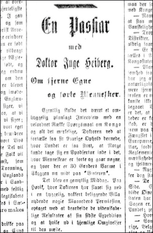 En passiar med Doktor Heiberg. Aftenposten nr. 681, 18.11. 1906