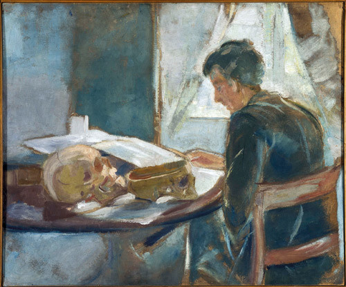 Edvard Munch: Andreas Munch studerer anatomi. 1886. Olje p&aring; ugrundert papp. 62 &times; 74,5 cm. Munch-museet MM M 202 (Woll M 134)&hellip;