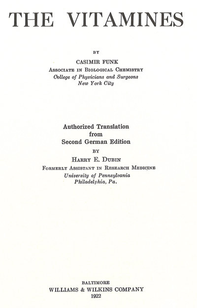 Ordet &laquo;vitamin&raquo; ble en umiddelbar suksess. Casimir Funk skrev at han &oslash;nsket et navn &laquo;that would sound well and serve as a&hellip;