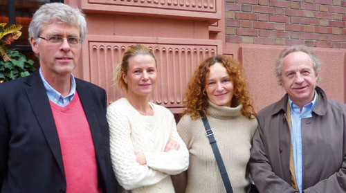 Fire av de norske forfatterne. Fra venstre Per Magnus, Christine Roth, Camilla Stoltenberg og Ted Reichborn-Kjennerud. Foto&hellip;