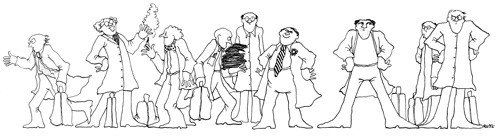 Figur 2  De ni legetypene. Illustrasjon Ragnhild Gjerstad