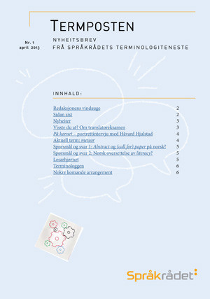 Termposten har stoff av interesse for spr&aring;kinteresserte leger. Faksimile av Termposten nr. 1/2013