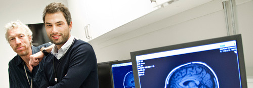 Atle Bj&oslash;rnerud og Kyrre Eeg Emblem. Foto Ram Eivind Gupta, Oslo universitetssykehus