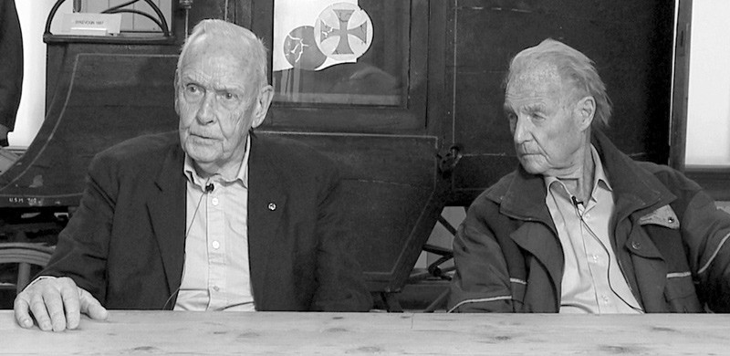 Andreas Skulberg (venstre) og Gunnar Schistad. Skjermbilde fra videointervju, gjengitt med tillatelse (17). Foto: K&aring;re Eide