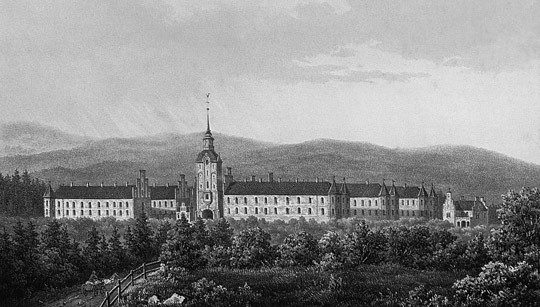 Gaustad Asyl i 1850-&aring;rene. Fra C. T&oslash;nsberg Christiania med dens n&aelig;rmeste Omgivelser (13)