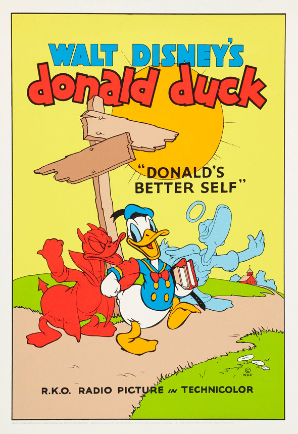 Figur 2  Donald Duck opplever vanskelige valg ved Lucifers fristelser i denne filmen fra 1938. Illustrasjon: Walt Disney&hellip;