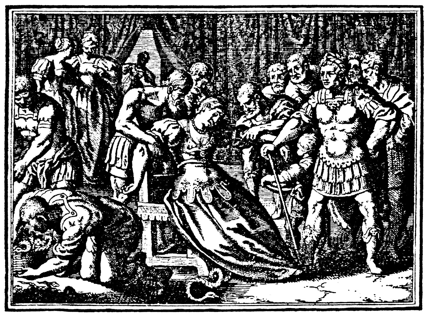 Figur 3 Cleopatras d&ouml;d. Ur Joh. Lud. Gottfridi. Historische Chronica mit Kupfferst&uuml;cken. Skurna av Matthaeum Merianum, 1674,&hellip;