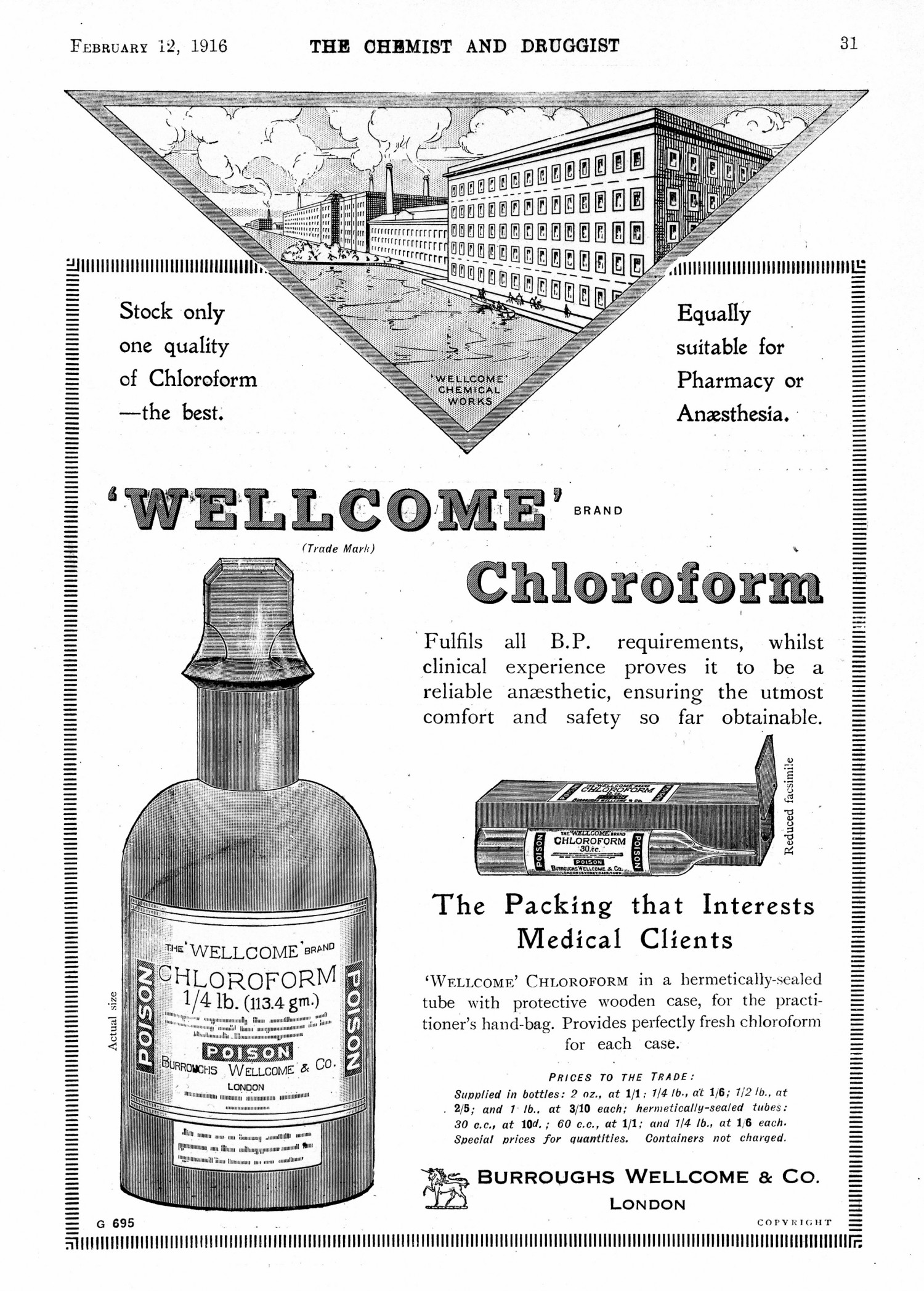 Figur 3 The Chemist and Druggist var et magasin rettet mot salg av legemidler til apotek. Parateksten i denne Wellcome Brand&hellip;