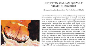 Odyssevs ferd mellom Skylla og Kharybdis. Illustrasjon av Ingunn J&oslash;rstad til Balanseganger (22)