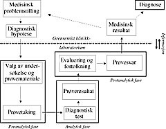  Figur 2    Modell for ulike faser av den medisinske unders&oslash;kelsesprosessen. Dobbelpil mellom klinikk og laboratorium&hellip;