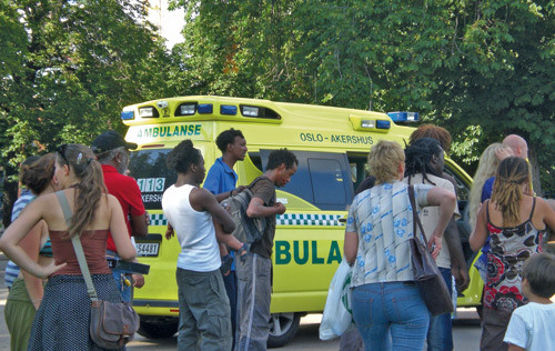 Situasjonen f&oslash;r ambulansen reiste. Foto &Oslash;yvind L&aring;te