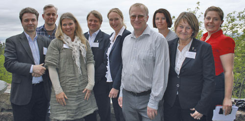 Det nye sentralstyret: Fra v. Kjell Vikenes, Johan Torgersen, Kirsten Andrea Toft, Jon Helle, Hege Gjessing, Trond Egil&hellip;