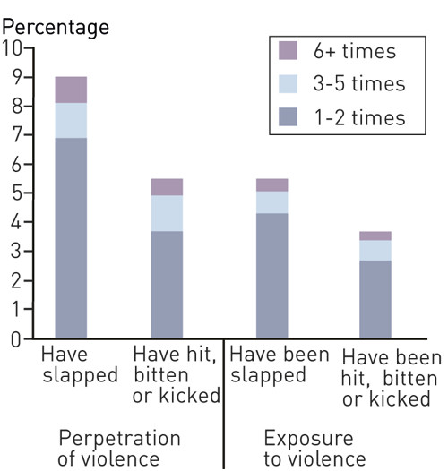 Figure 1  The women&rsquo;s perpetration of and exposure to various forms of violence between them and their partners during the&hellip;