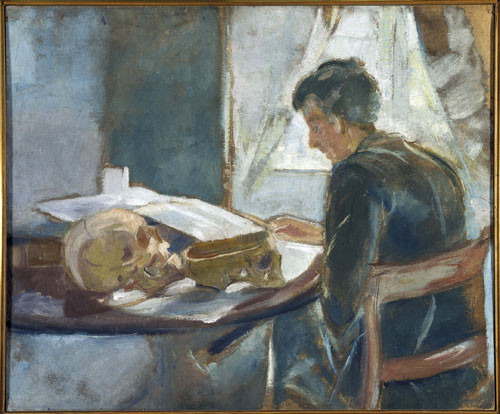 Edvard Munch: Andreas Munch studies anatomy. 1886. Oil on ungrounded cardboard.62 74,5 cm. Munch-museet MM M 202 (Woll M 134&hellip;