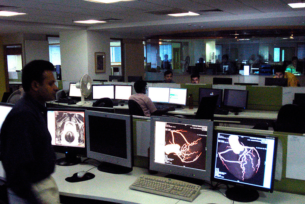 Global teleradiology in practice. From Teleradiology Solutions, Bangalore, India. Photo: Frode L&aelig;rum