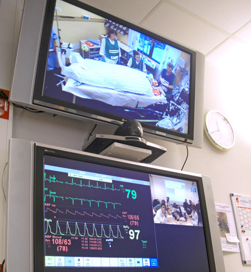 From a training session of the VEMI system. The patient (marker) and the treatment team is at the Narvik division of the&hellip;