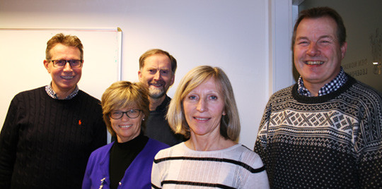 Arbeidsgruppen f.v.: Hans H&oslash;vik, Kristin Bj&oslash;rnland (leder), Per Mathisen, Turid Thune og Tom Glomsaker. Morten Selle og&hellip;