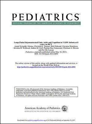 Studien ble publisert i Pediatrics i mai 2015