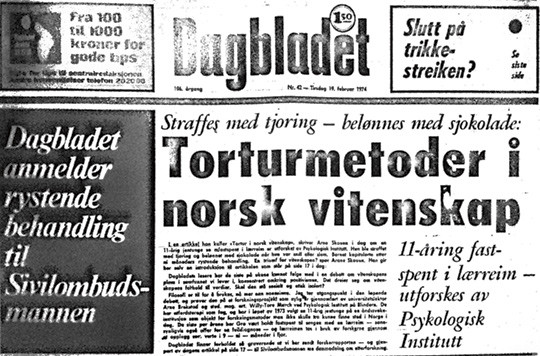Figure 1  Cover of Dagbladet, 19 February 1974