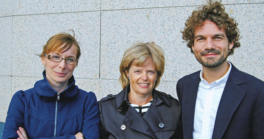 Fra venstre Charlotte Knatten, Kristin Bj&oslash;rnland og Thomas Fyhn. Foto: Trine S&aelig;ther Hagen