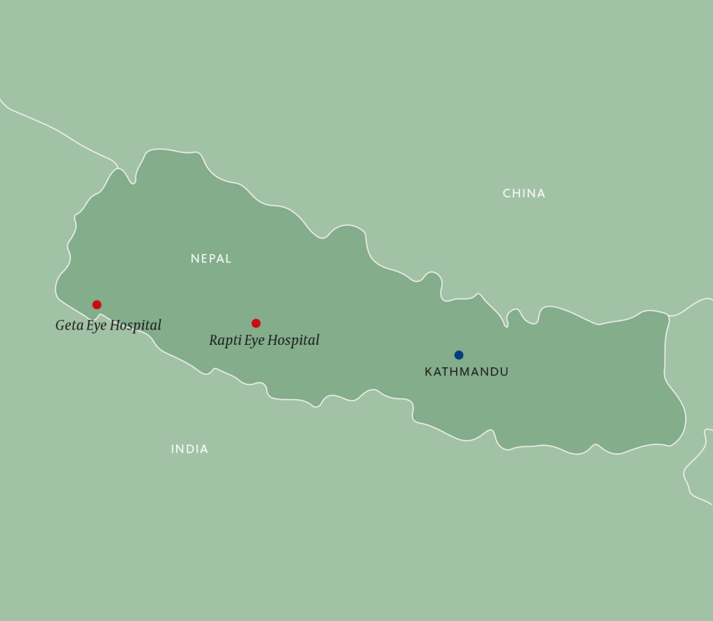 Map of Nepal showing outlying areas