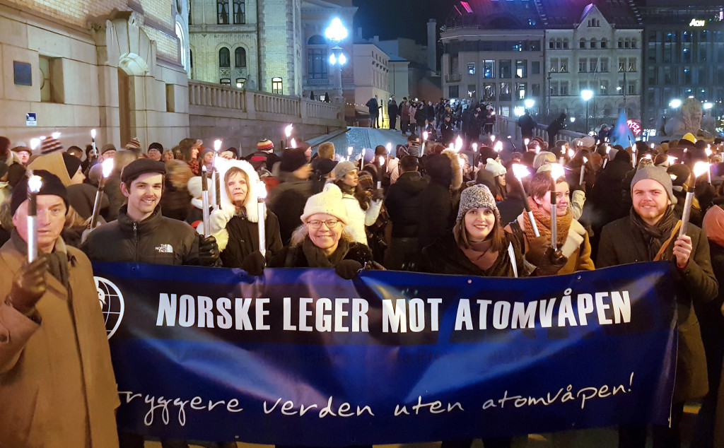 Norwegian Physicians against Nuclear Weapons in the torchlight procession for Nobel Peace Prize laureate International&hellip;
