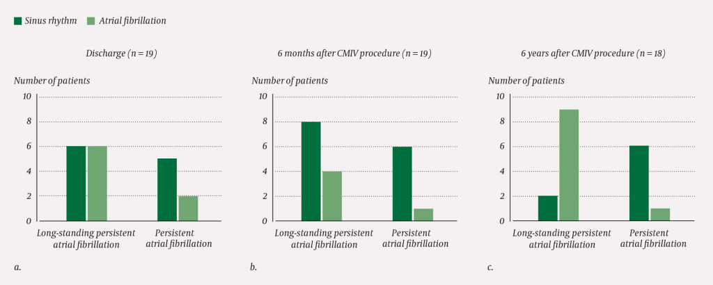 Figure 3 Incidence of sinus rhythm and atrial fibrillation after radio frequency ablation for atrial fibrillation according&hellip;