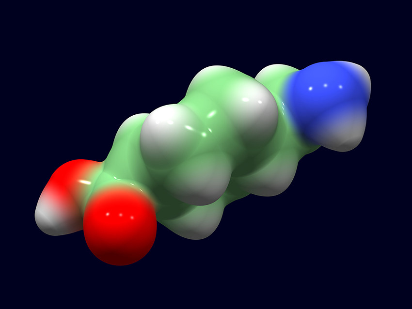 Modell av traneksamsyremolekyl. Illustrasjonsfoto: Science Photo Library / NTB