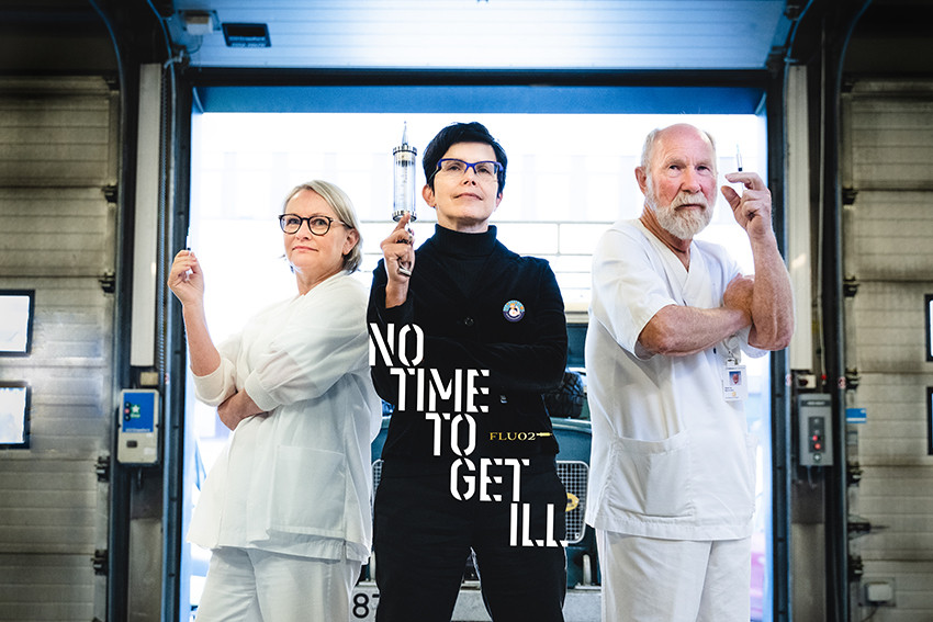 Kampanjeplakat fra S&oslash;rlandet sykehus. Foto: Geirmund Glendrange