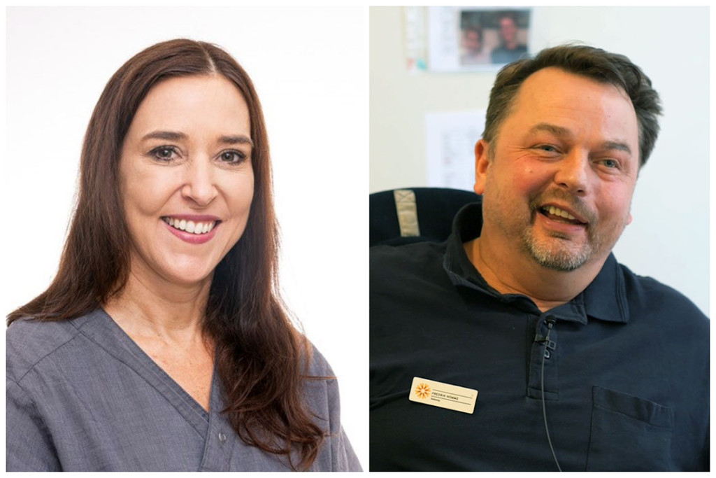 FAGLIG ENGASJEMENT: Katarina Zak Stangeland, lederen i Norsk forening for dermatologi og venerologi, og Fredrik Nomme,&hellip;